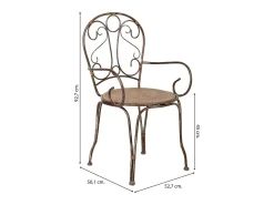 Silla de metal, marrón