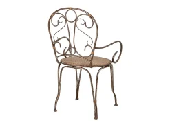 Silla de metal, marrón