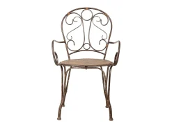 Silla de metal, marrón