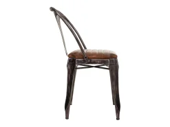 Silla de metal y piel, multicolor