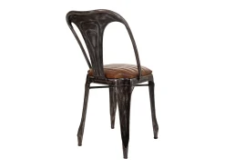 Silla de metal y piel, multicolor