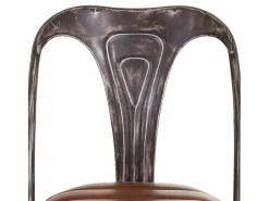 Silla de metal y piel, multicolor