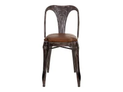 Silla de metal y piel, multicolor