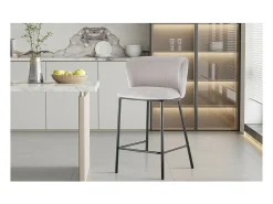 Silla de mostrador 'Arthus' Tela Beige, dimensiones: H88.5 x L53 x P50.5 cm