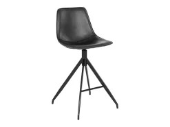 Silla de mostrador de cuero sintético negro con pies negros