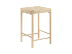 Silla de mostrador de álamo con asiento de mimbre