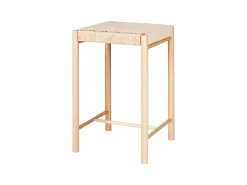 Silla de mostrador de álamo con asiento de mimbre