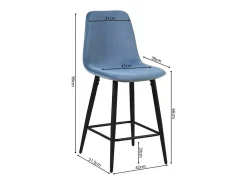 Silla de mostrador de terciopelo BOYLD, color azul claro.