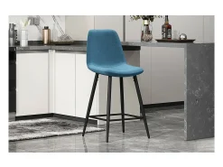 Silla de mostrador de terciopelo BOYLD, color azul claro.