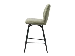 Silla de mostrador giratoria CROFT – Tela beige arena – Patas de metal negro – Altura 103 cm – Estilo diseño/industrial