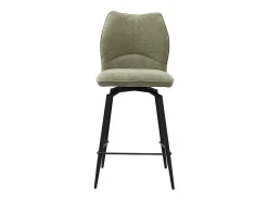 Silla de mostrador giratoria CROFT – Tela beige arena – Patas de metal negro – Altura 103 cm – Estilo diseño/industrial