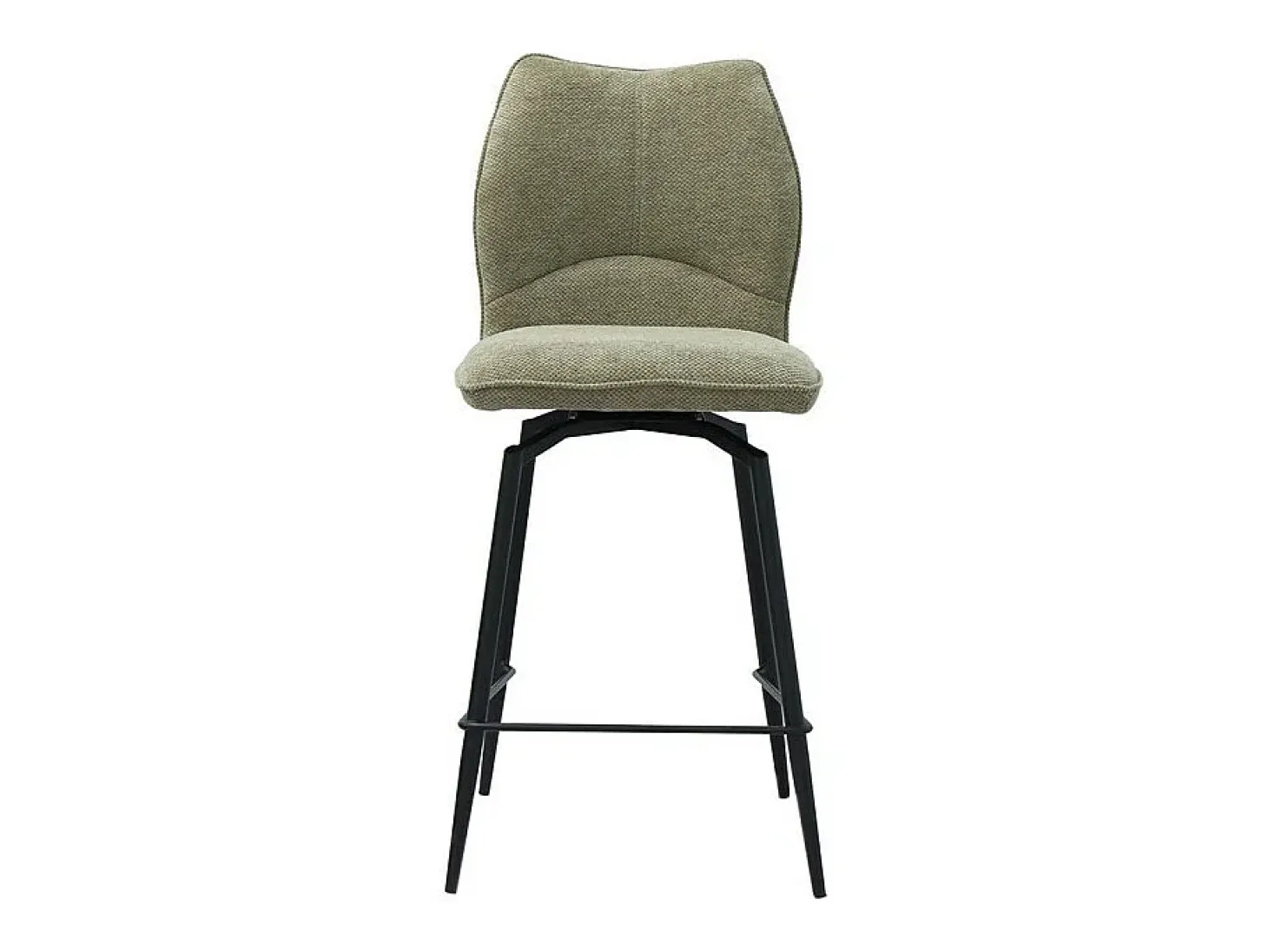 Silla de mostrador giratoria CROFT – Tela beige arena – Patas de metal negro – Altura 103 cm – Estilo diseño/industrial
