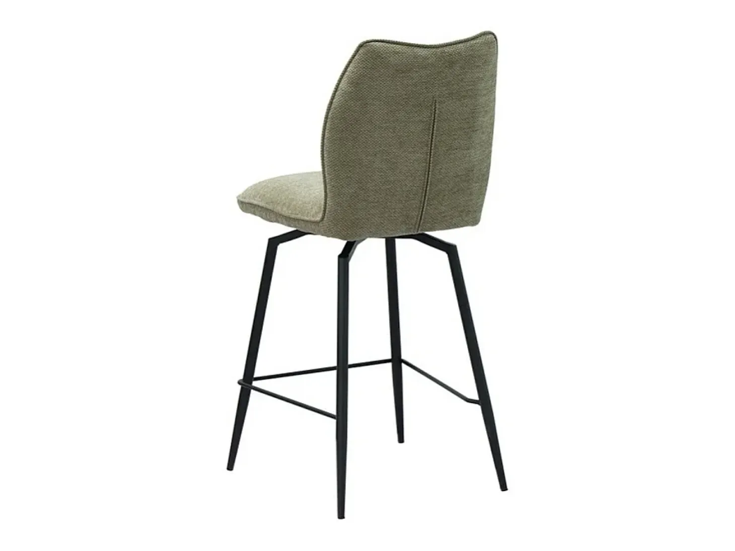 Silla de mostrador giratoria CROFT – Tela beige arena – Patas de metal negro – Altura 103 cm – Estilo diseño/industrial