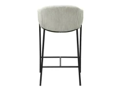 Silla de mostrador IMANY – Terciopelo acanalado gris claro – Con reposabrazos – Patas de metal negro – Estilo diseño/industrial