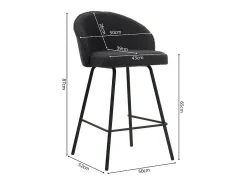 Silla de mostrador 'Juni' Bouclé Gris, dimensiones: H87 x L52 x P51 cm.