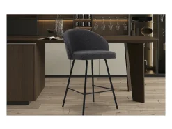 Silla de mostrador 'Juni' Bouclé Gris, dimensiones: H87 x L52 x P51 cm.