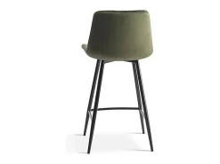 Silla de mostrador JUTE – Terciopelo verde – Patas de metal – Altura 95 cm – Estilo elegante
