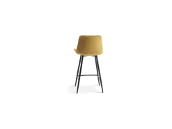 Silla de mostrador JUTE – Terciopelo color oro – Patas de metal – Altura 95 cm – Estilo elegante