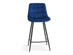 Silla de mostrador 'Jute' Terciopelo Azul, dimensiones: H95 x L46 x P36 cm