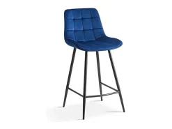 Silla de mostrador 'Jute' Terciopelo Azul, dimensiones: H95 x L46 x P36 cm