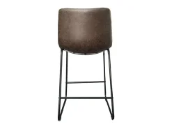 Silla de mostrador MANCO - PU marrón oscuro - Patas de metal - Altura 93 cm - Estilo vintage