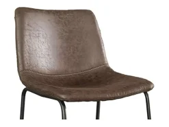 Silla de mostrador MANCO - PU marrón oscuro - Patas de metal - Altura 93 cm - Estilo vintage