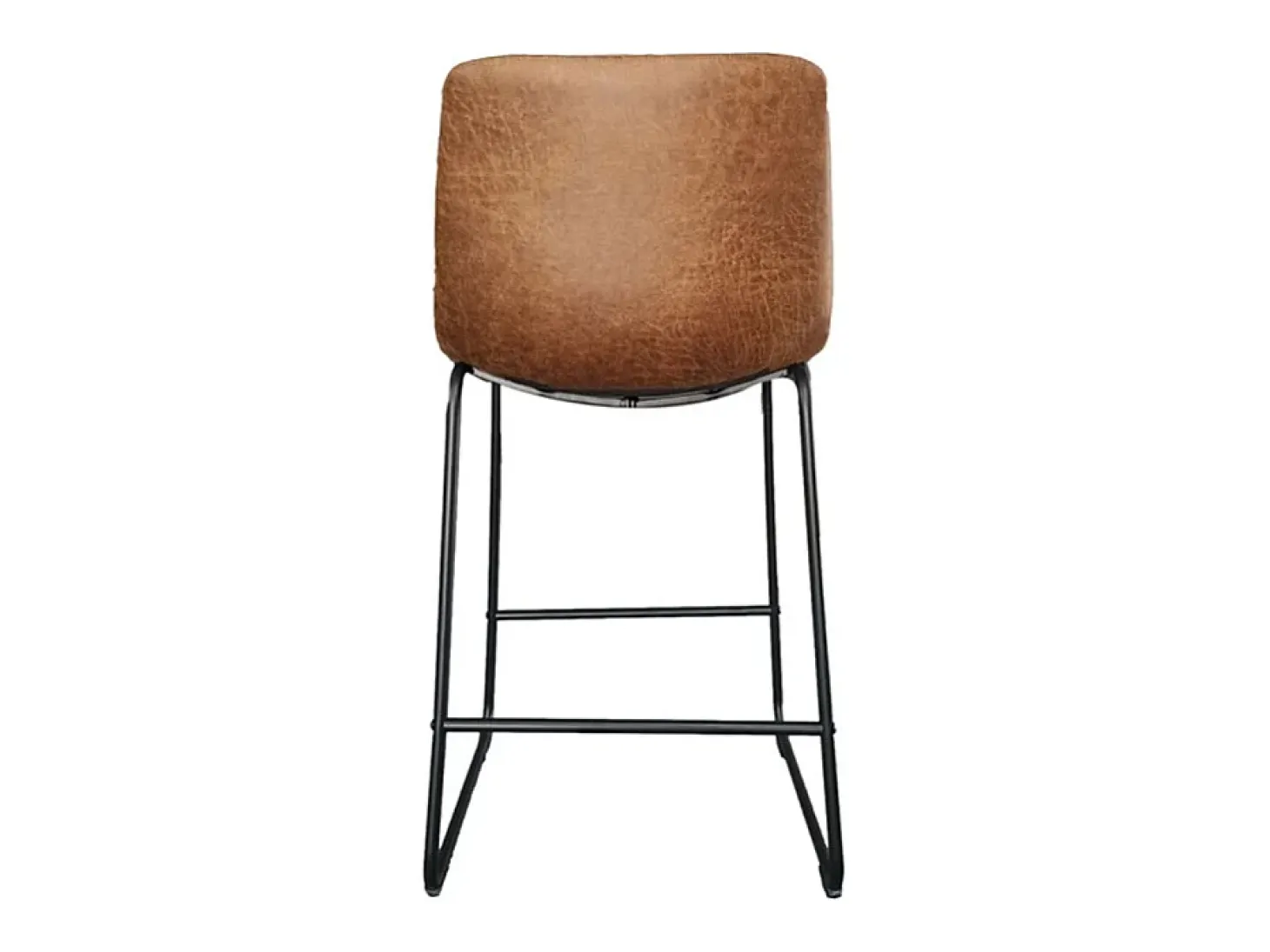 Silla de mostrador MANCO – PU coñac – Patas de metal – Altura 93 cm – Estilo vintage