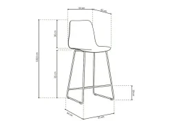 Silla de mostrador ''Mario'' PP Negra, dimensiones: H100.5 x L51 x P44cm