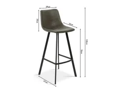 Silla de mostrador 'Ozan' PU Gris, dimensiones: H108 x L49 x P47 cm