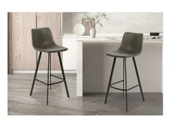 Silla de mostrador 'Ozan' PU Gris, dimensiones: H108 x L49 x P47 cm