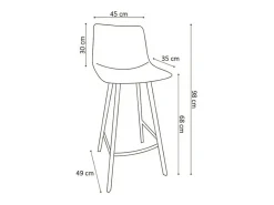 Silla de mostrador OZON - PU negro - Patas de metal - Altura 98 cm - Estilo industrial