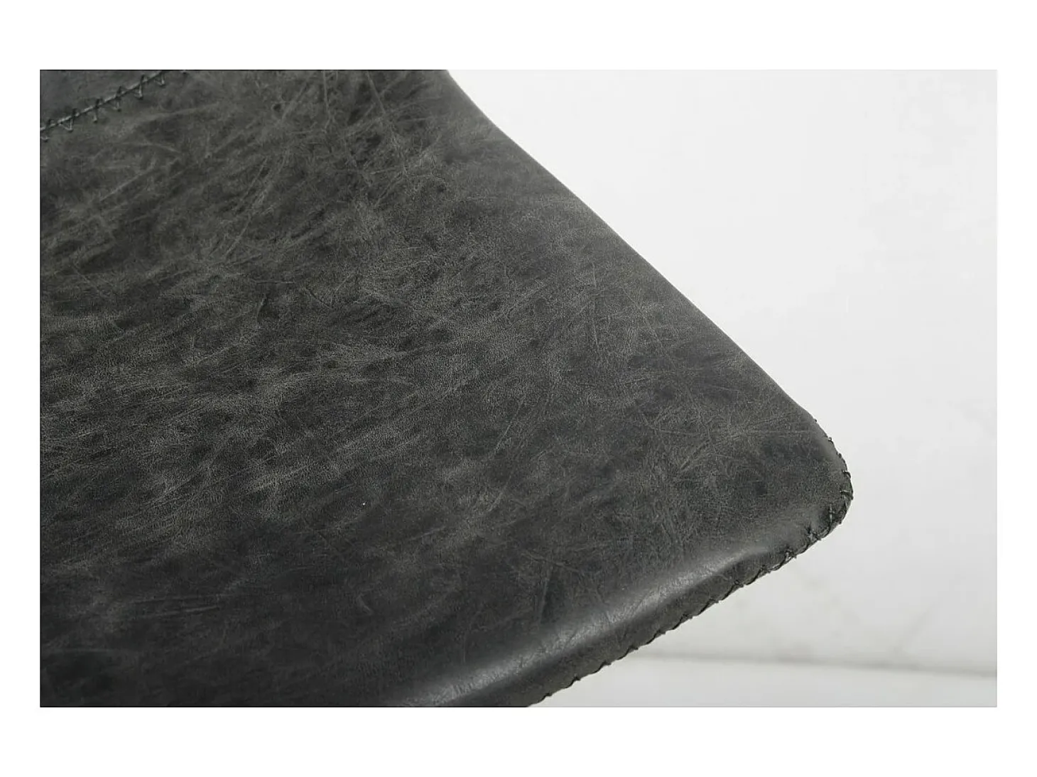 Silla de mostrador OZON - PU negro - Patas de metal - Altura 98 cm - Estilo industrial