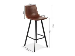 Silla de mostrador 'Ozon' PU Cognac, dimensiones: H108 x L45 x P49 cm