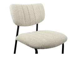 Silla de mostrador VENTURA – Tela beige – Patas de metal negro – Altura 97 cm – Estilo diseño/industrial