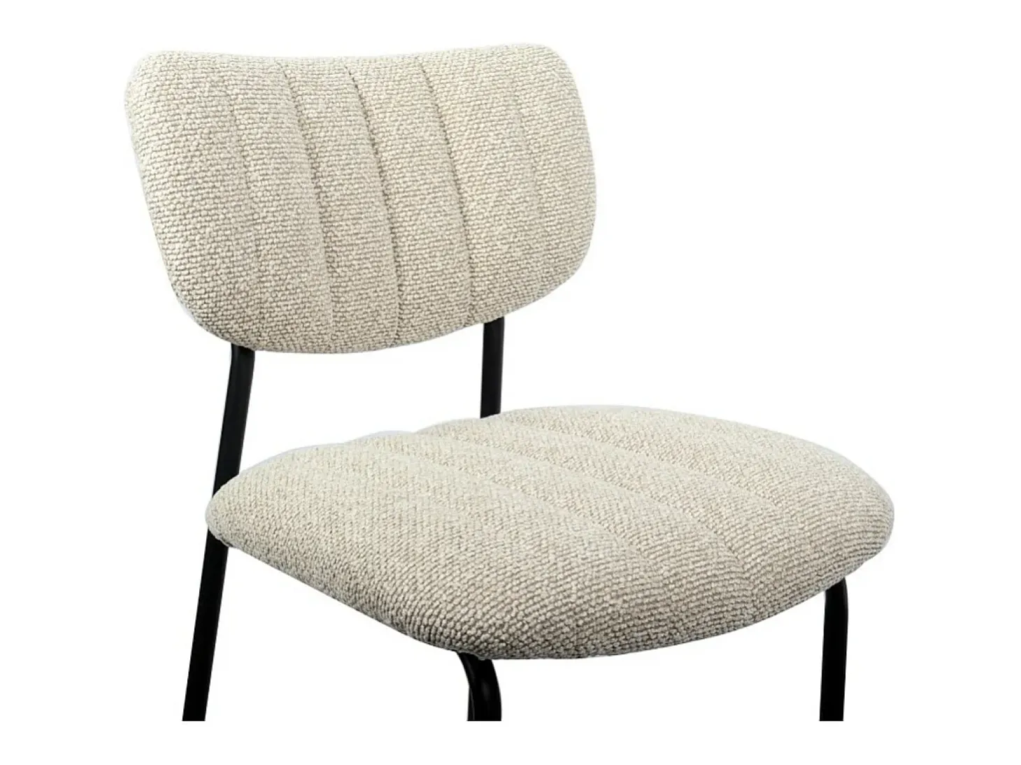 Silla de mostrador VENTURA – Tela beige – Patas de metal negro – Altura 97 cm – Estilo diseño/industrial