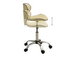 Silla de oficina de cuero sintético crema