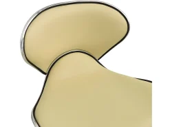 Silla de oficina de cuero sintético crema