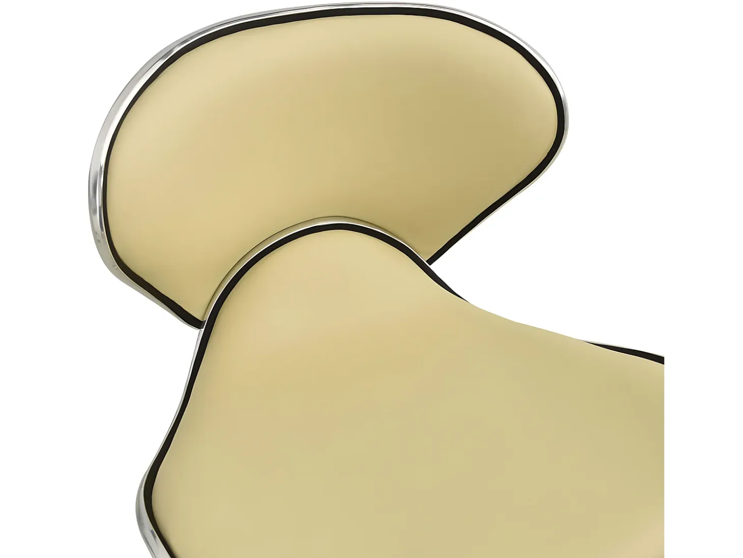 Silla de oficina de cuero sintético crema