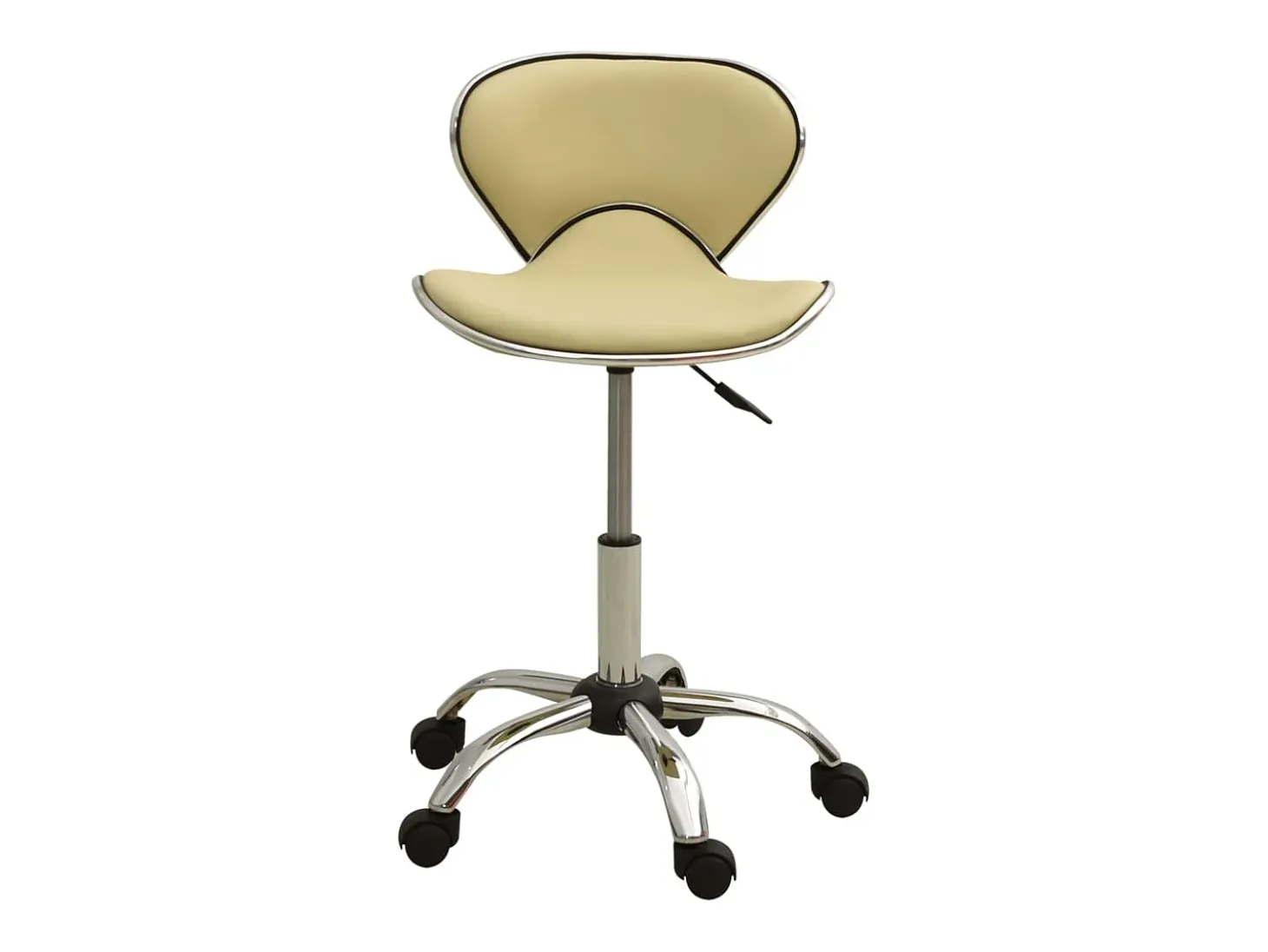 Silla de oficina de cuero sintético crema