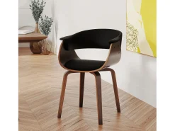 Silla de piel sintética negra - Piada