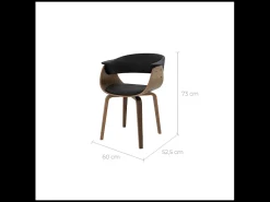 Silla de piel sintética negra - Piada