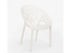 Silla de polipropileno de diseño moderno para restaurante y barra de cocina Fragus - Blanco