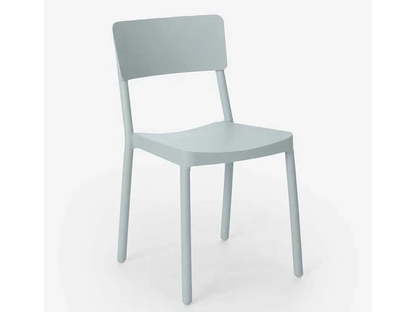 Silla de polipropileno de diseño moderno para cocina, bar, restaurante, jardín Liner - Gris claro