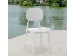Silla de polipropileno de diseño moderno para cocina, jardín, bar, restaurante Geer - Blanco