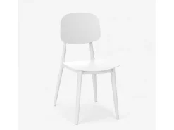 Silla de polipropileno de diseño moderno para cocina, jardín, bar, restaurante Geer - Blanco