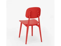 Silla de polipropileno de diseño moderno para cocina, jardín, bar, restaurante Geer - Rojo