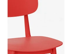 Silla de polipropileno de diseño moderno para cocina, jardín, bar, restaurante Geer - Rojo