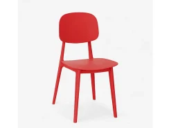 Silla de polipropileno de diseño moderno para cocina, jardín, bar, restaurante Geer - Rojo