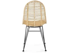 Silla de ratán natural con patas de acero negro Miel