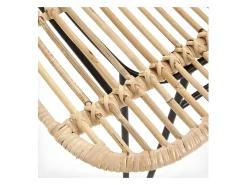 Silla de ratán natural con patas de acero negro Miel